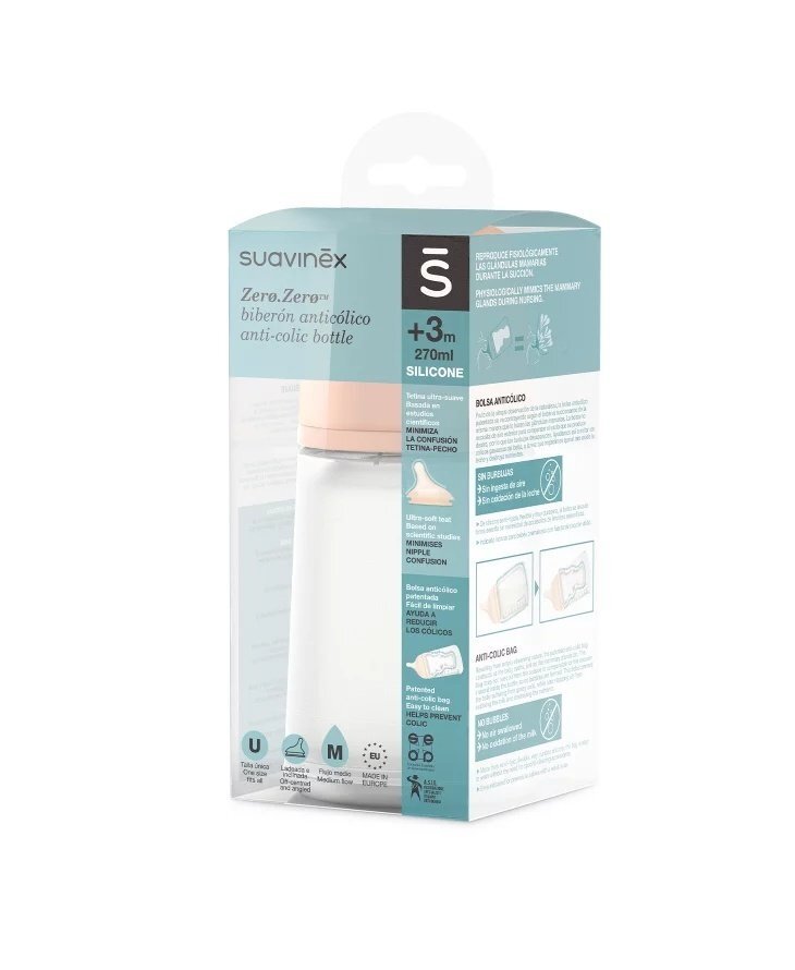 Suavinex Biberon cu debit mediu Zero Zero 270 ml