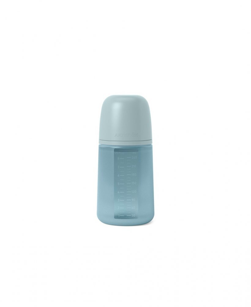 Suavinex Biberon din silicon 240ml Colour Essence SX Pro debit mediu albastru