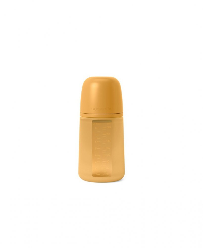 Suavinex Biberon din silicon 240ml Colour Essence SX Pro debit mediu galben mustar