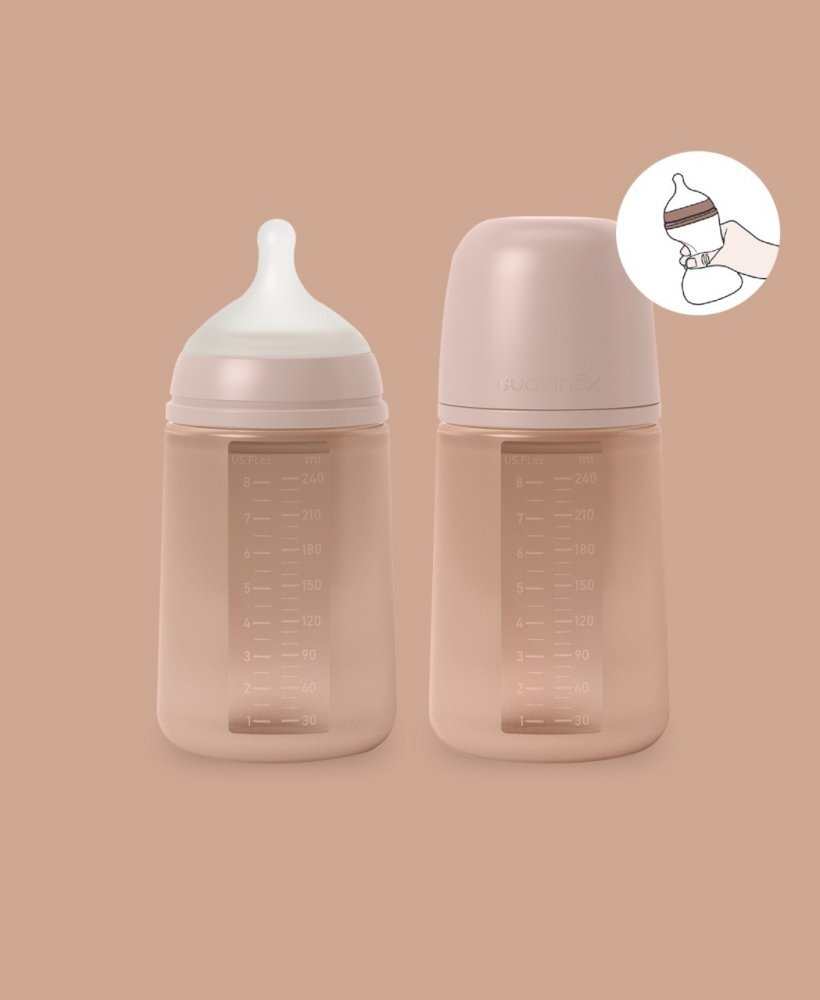 Suavinex Biberon din silicon 240ml Colour Essence SX Pro debit mediu nude