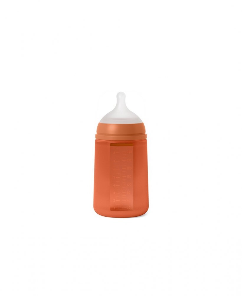 Suavinex Biberon din silicon 240ml Colour Essence SX Pro debit mediu rosu
