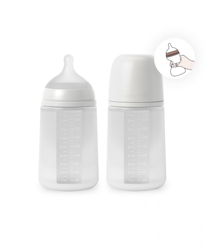 Suavinex Biberon din silicon 240ml Colour Essence SX Pro debit mediu transparent