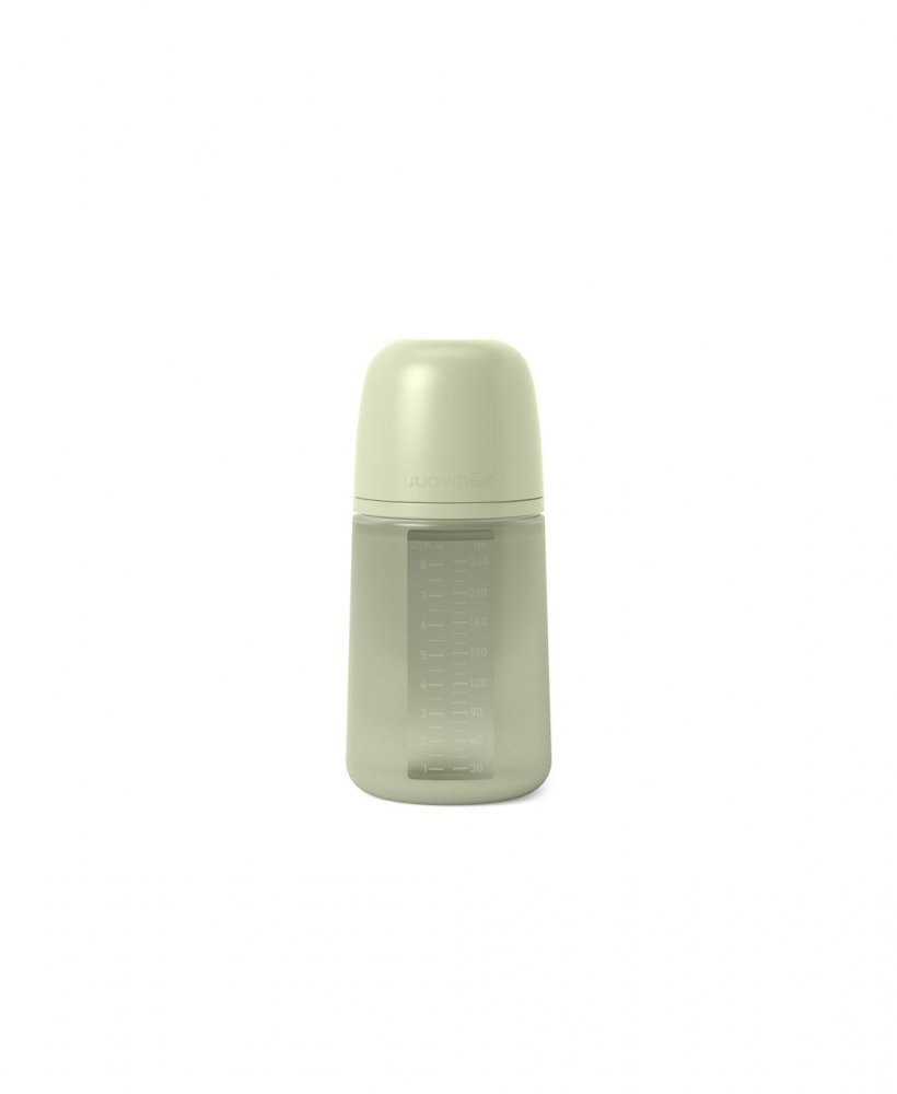 Suavinex Biberon din silicon 240ml Colour Essence SX Pro debit mediu verde