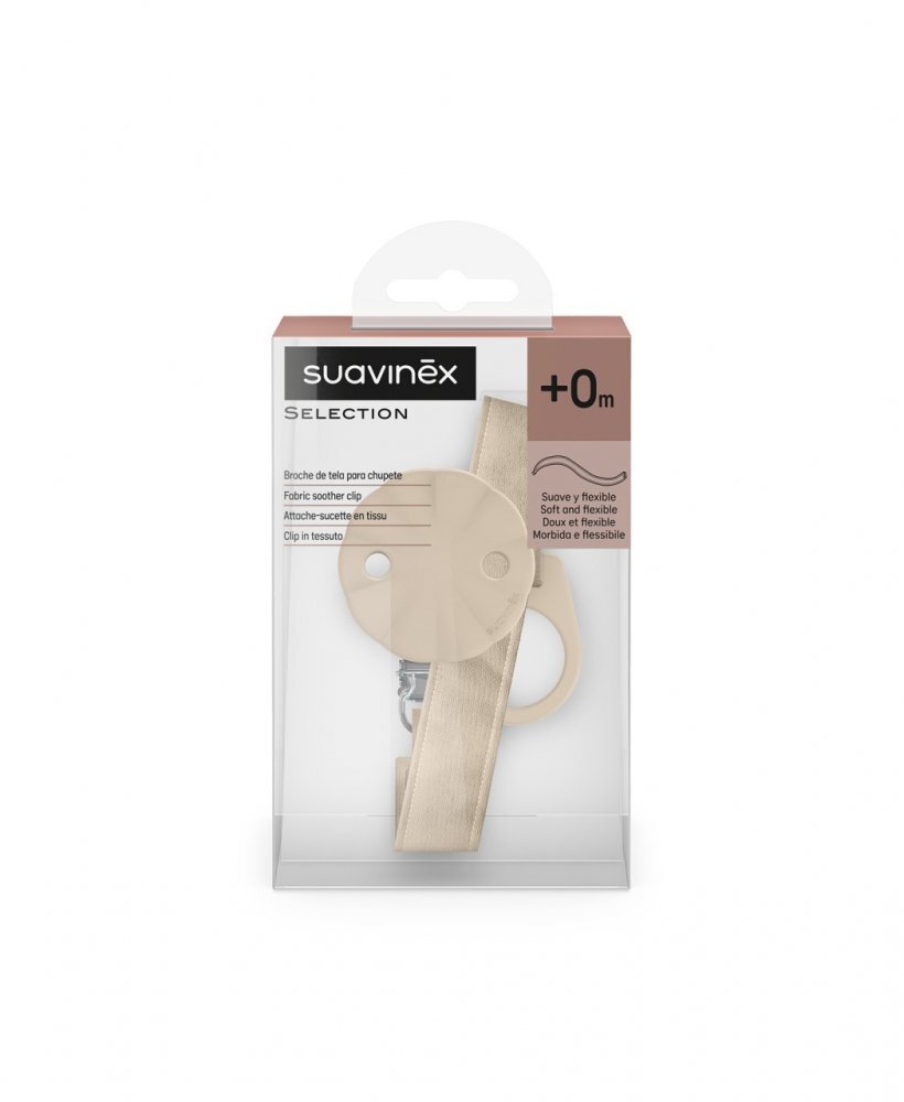 Suavinex Lantisor clips pentru suzeta Wonderland bej