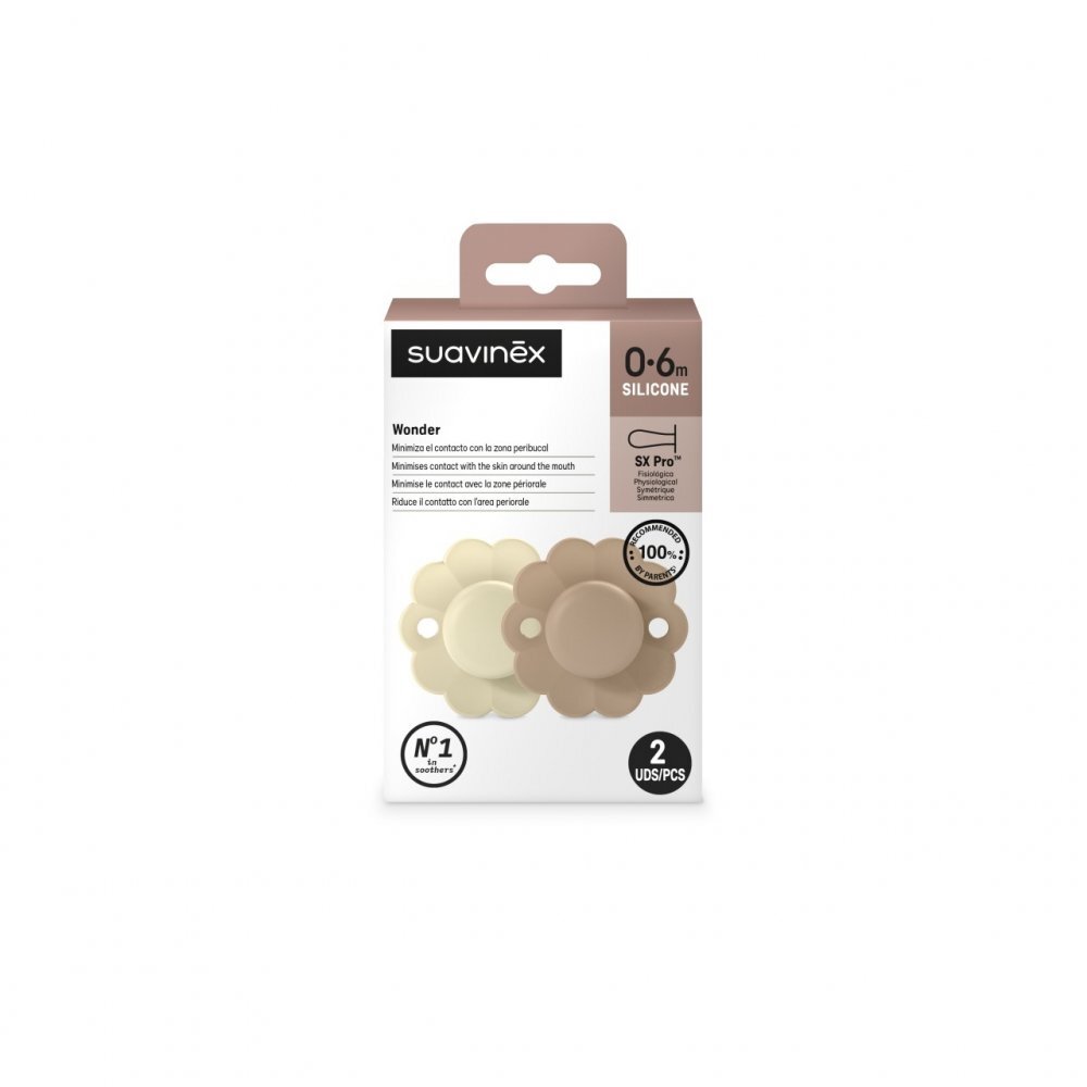 Suavinex Set 2 suzete fiziologice 0-6 luni caramel Wonderland Butterfly