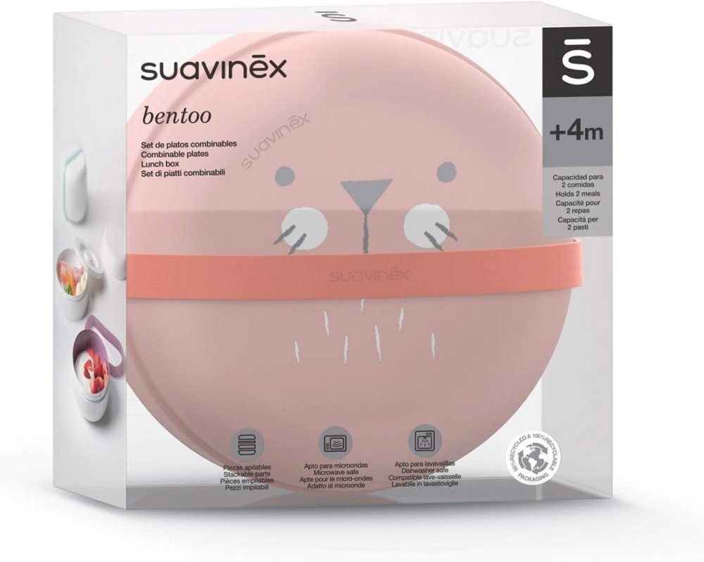 Suavinex Set boluri pentru pranz Hygge +4 luni roz