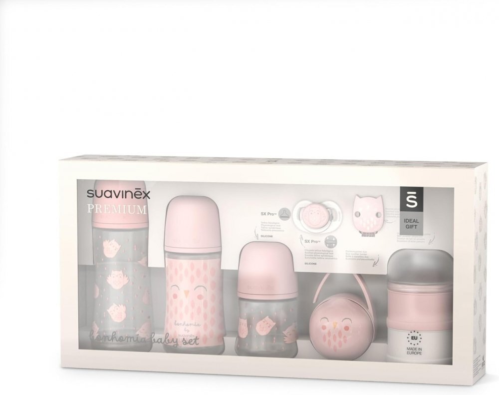 Suavinex Set cadou Bonhomia 7 piese roz
