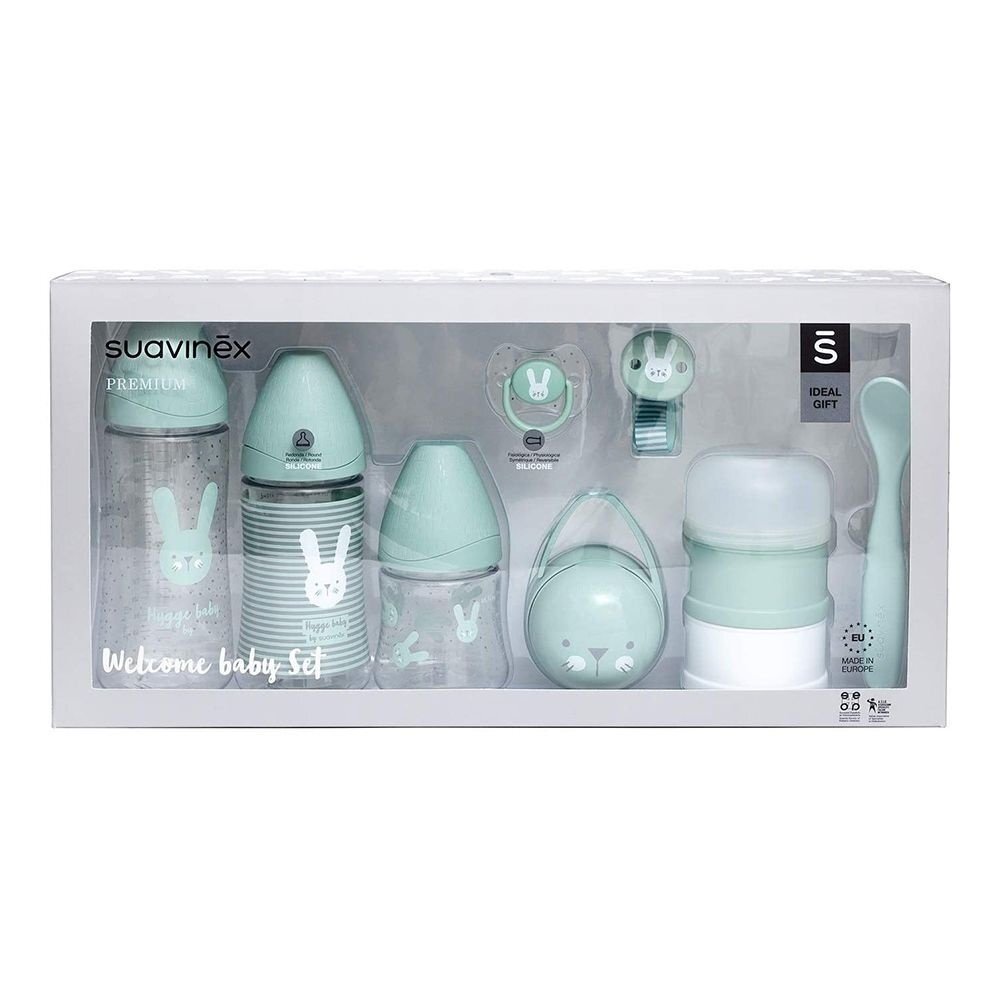 Suavinex Set hranire nou nascut Hygge Welcome baby verde