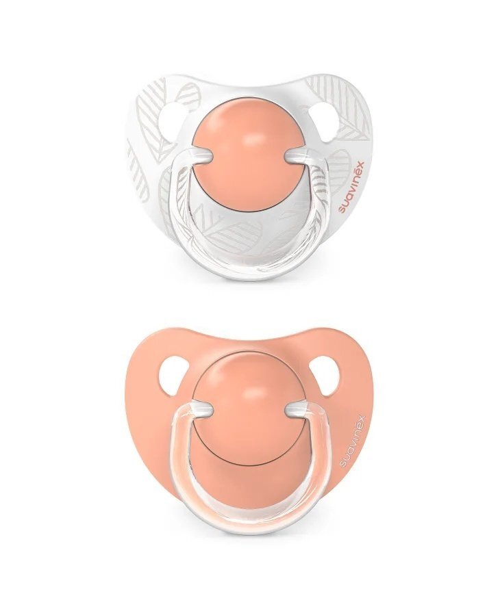 Suavinex Suzeta anatomica din silicon 2 buc pentru 6-18 luni Dreams piersica