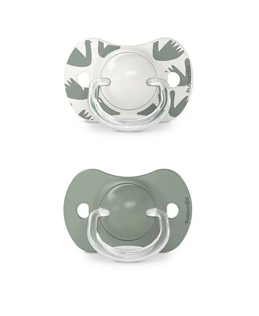 Suavinex Suzeta fiziologica SX Pro din silicon 2 buc 6-18 luni A walk in the park maslinie