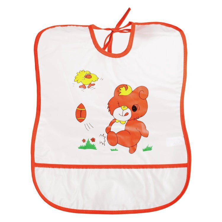 SUNNY BABY Baveta plastic moale 30x35 cm Orange bear