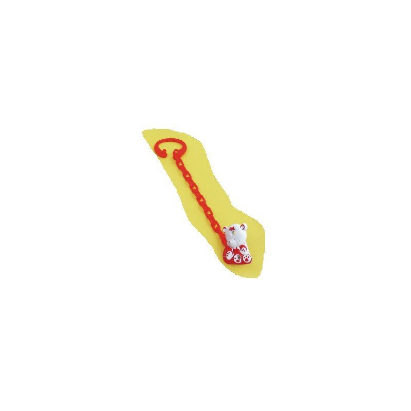 SUNNY BABY Breloc pentru suzeta Bear rosu