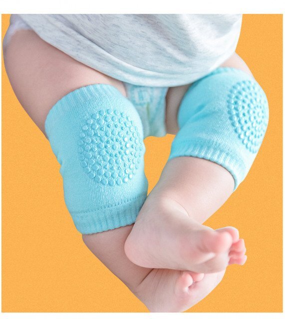 SuperBaby Genunchiere cu silicon pentru bebelusi 0-12 luni Gri petrol