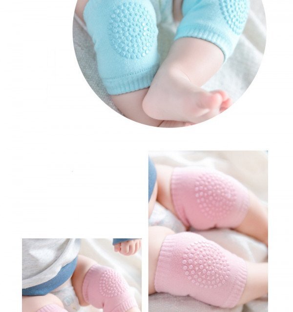 SuperBaby Genunchiere cu silicon pentru bebelusi 0-12 luni Gri petrol