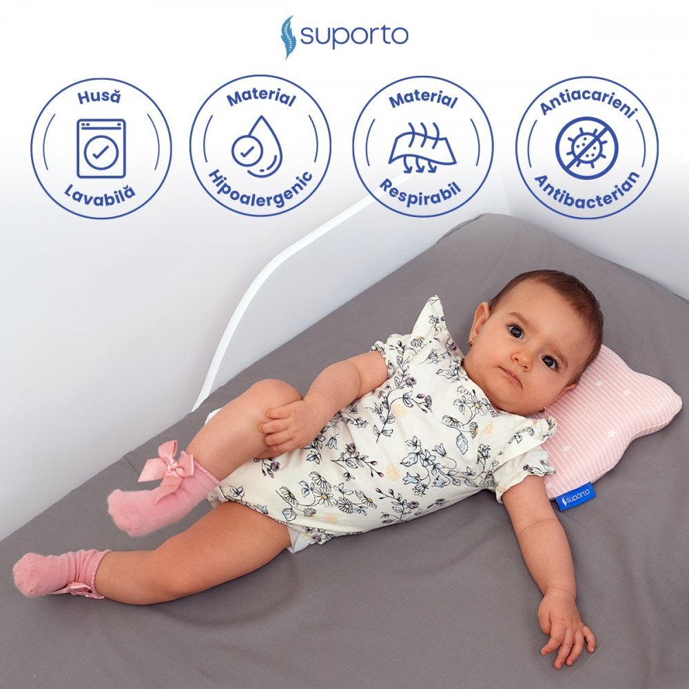 Suporto Fata de perna din bumbac pentru bebelusi Roz