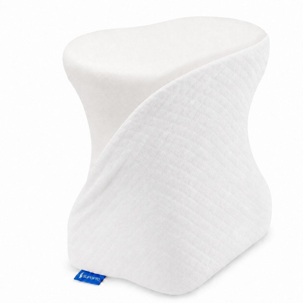 Suporto Husa de schimb pentru perna de genunchi Classic lavabila alba