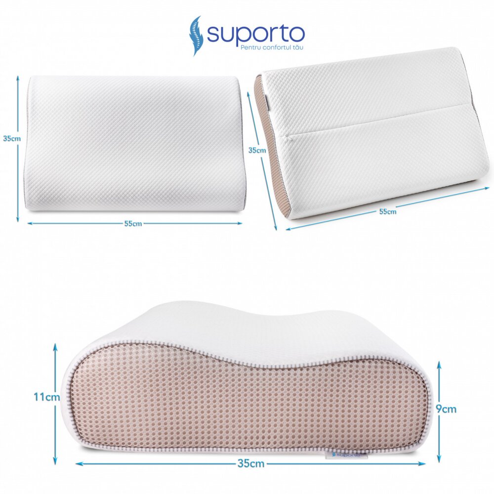 Suporto Husa de schimb pentru perna ergonomica hipoalergenica