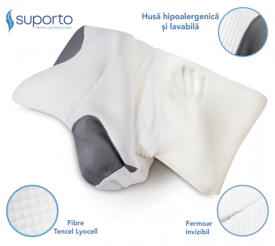 Suporto Husa de schimb pentru perna ortopedica cervicala cu extensii