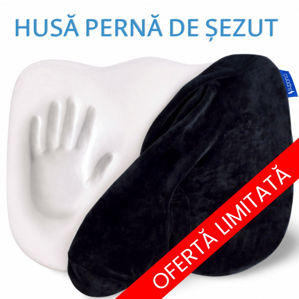 Suporto Husa de schimb pentru perna ortopedica sezut coccis din spuma cu memorie