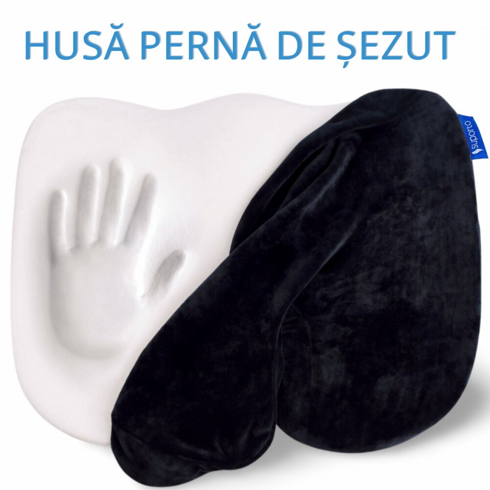 Suporto Husa de schimb pentru perna ortopedica sezut coccis din spuma cu memorie