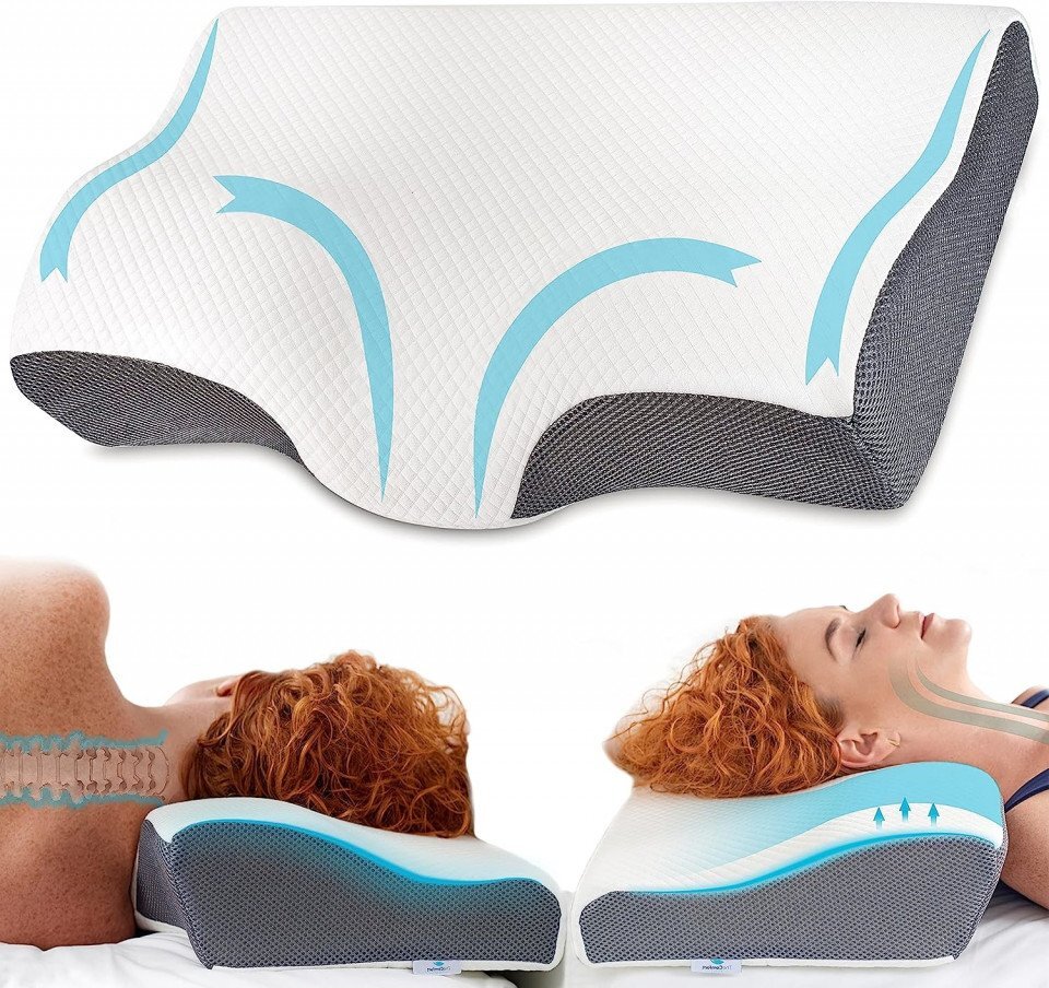 Suporto Perna anatomica si ortopedica cu suport cervical din spuma cu memorie