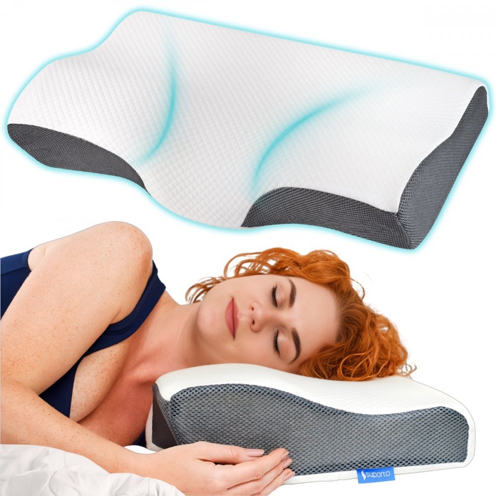 Suporto Perna anatomica si ortopedica cu suport cervical din spuma cu memorie