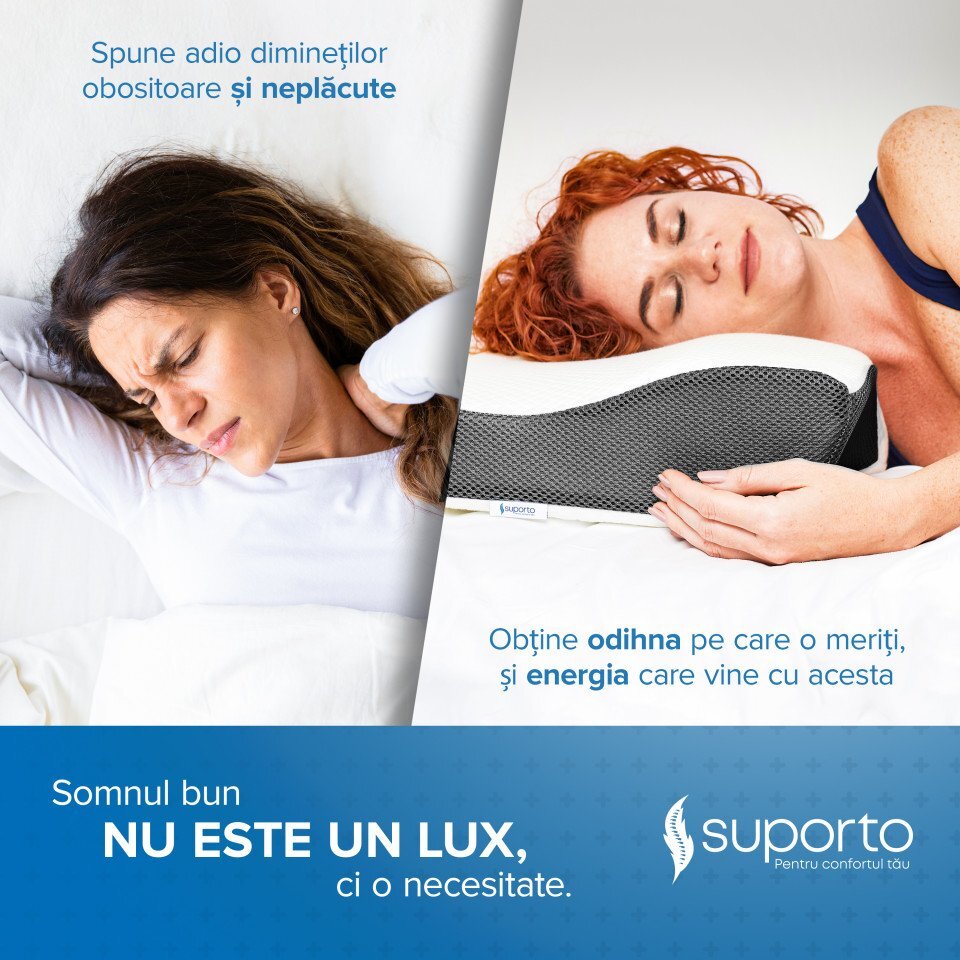 Suporto Perna anatomica si ortopedica cu suport cervical din spuma cu memorie