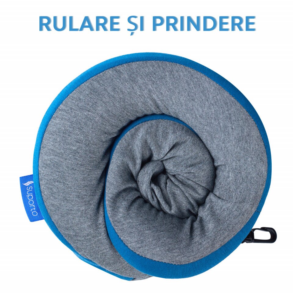 Suporto Perna de calatorie albastra Travel Companion din spuma cu memorie