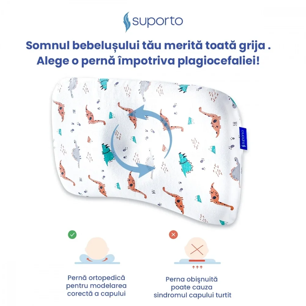 Suporto Perna ortopedica pentru bebelusi 8-24 luni Baby Dinozauri impotriva plagiocefaliei