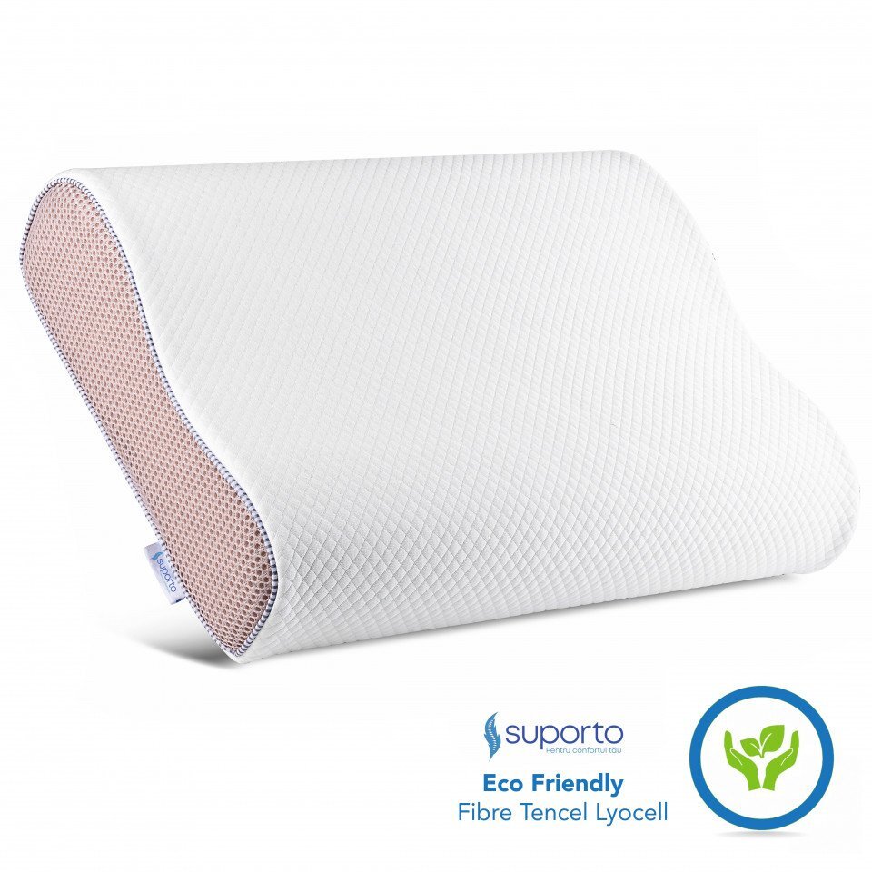 Suporto Set 2 perne ortopedice din spuma cu memorie 55 x 35 x 11 cm cu perforatii
