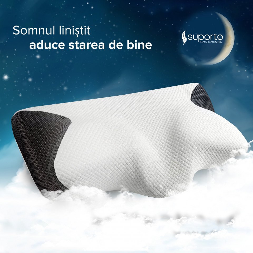 Suporto Set 2 perne ortopedice din spuma cu memorie cu extensii