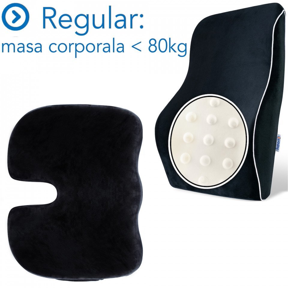 Suporto Set 2 perne Ortopedice Regular perna lombara completa si perna pentru sezut