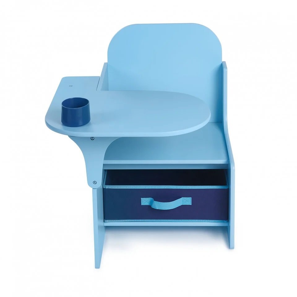Suporto Set masuta cu scaun incorporat pentru copii 3 in 1 din lemn Mdf 3-6 ani albastru