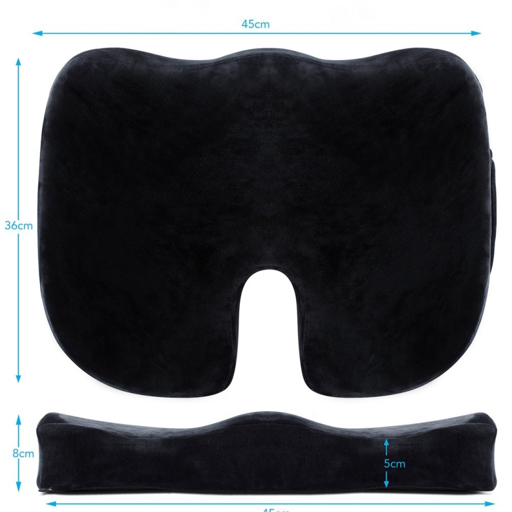 Suporto Set perna pentru sezut Regular Coccis si perna lombara Slim negru