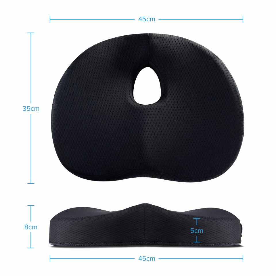 Suporto Set perna pentru sezut si perna lombara Compact negru