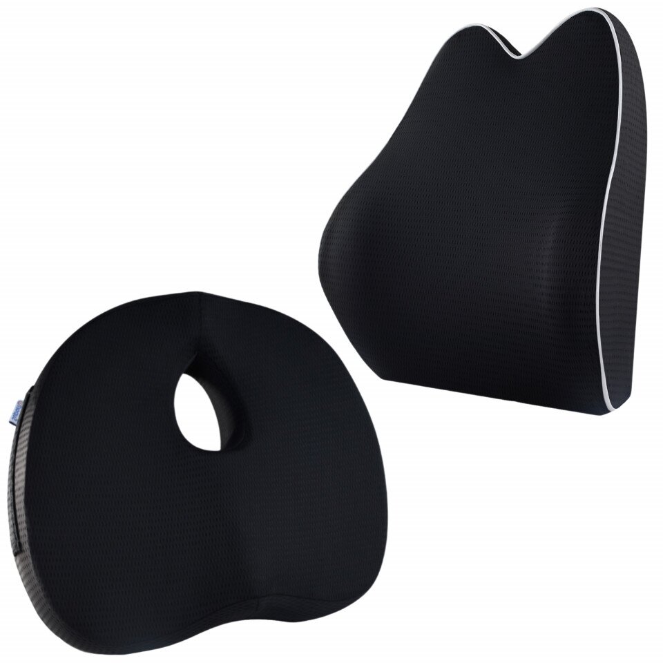 Suporto Set perna pentru sezut si perna lombara Compact negru