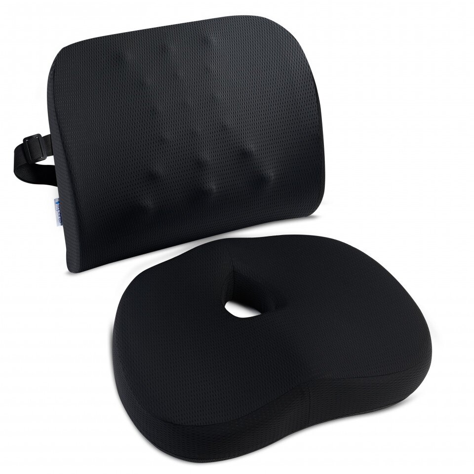 Suporto Set perna pentru sezut si perna lombara Compact negru