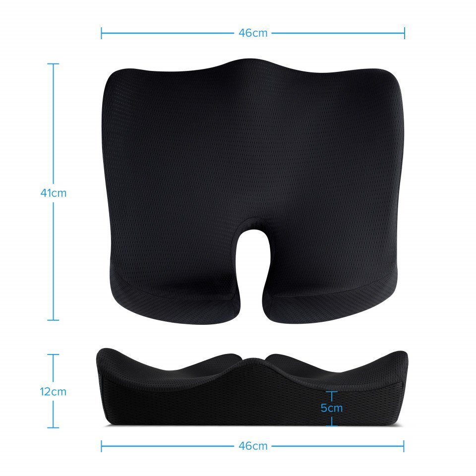 Suporto Set perna sezut confort si perna lombara compact Negru