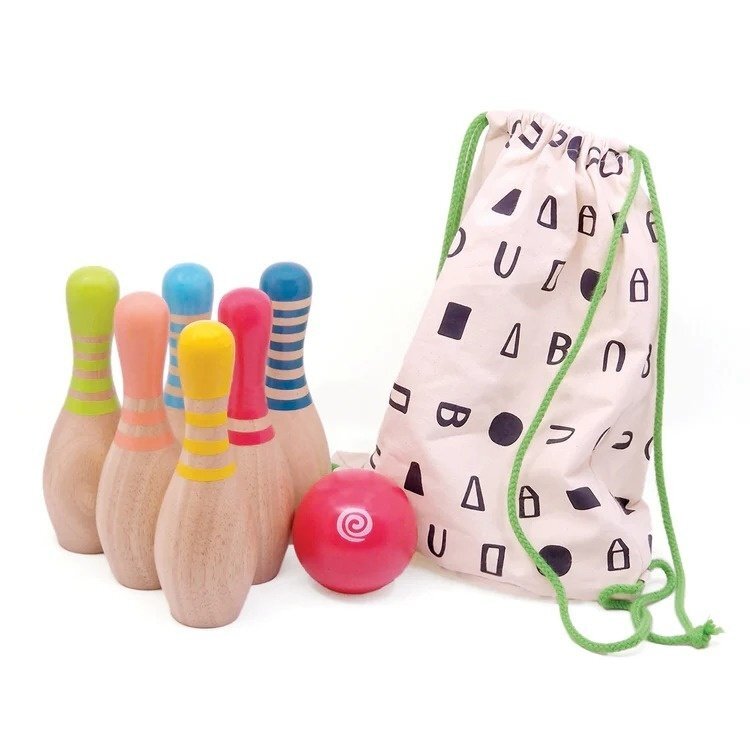 Svoora Set de bowling din lemn