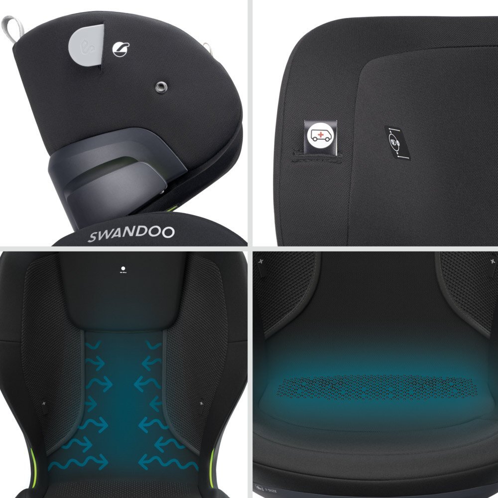 Swandoo Scaun auto Charlie i-Size Chia Black testat Adac