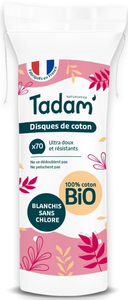 Tadam Dischete rotunde din bumbac Bio demachiante 70 bucati