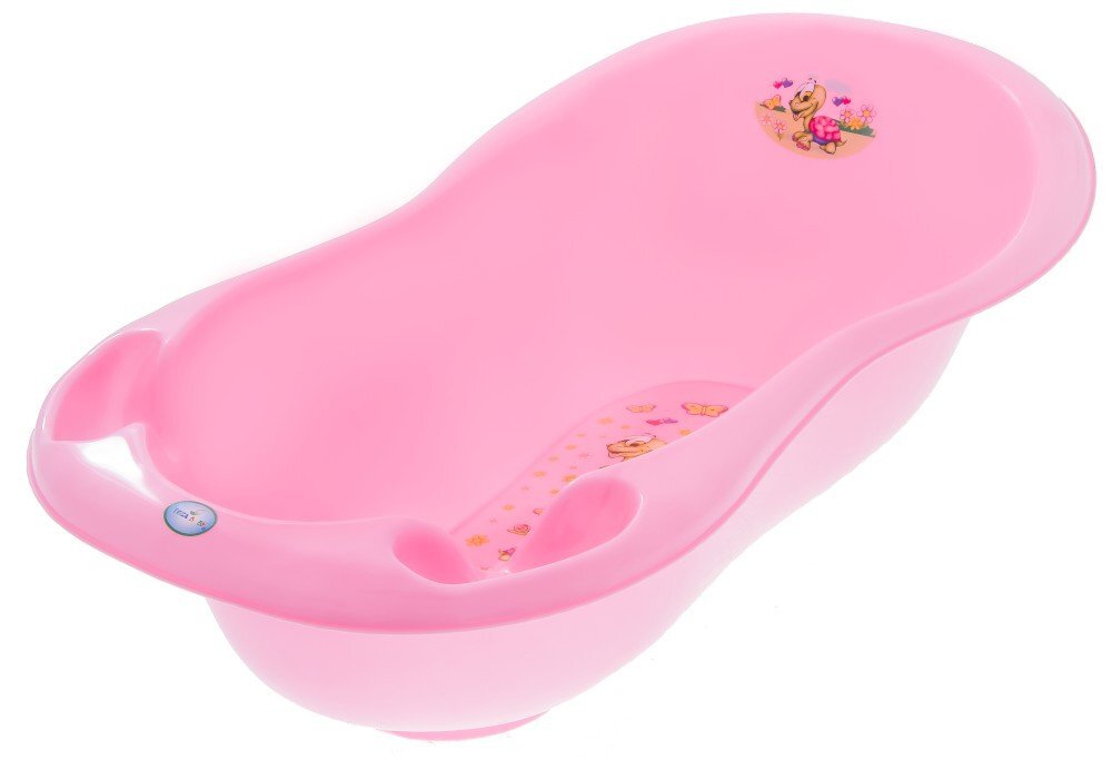 TEGA BABY Cadita Happy Turtle 102 cm Roz cu senzor de temperatura