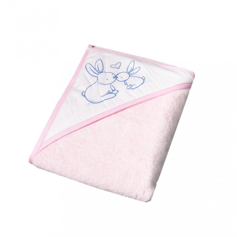 TEGA BABY Prosop copii cu capison 100x100cm Little Bunnies roz