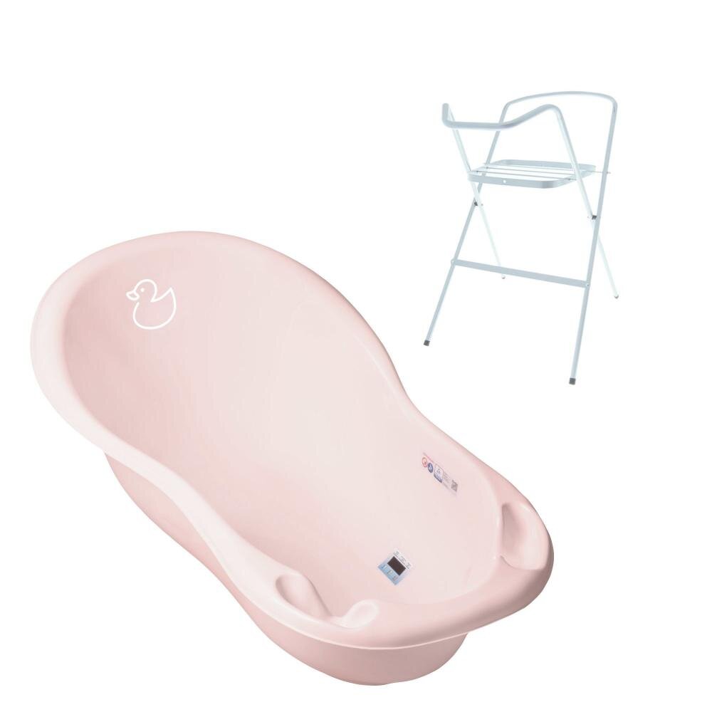 TEGA BABY Set Cadita 102 cm cu suport metalic Duck Roz