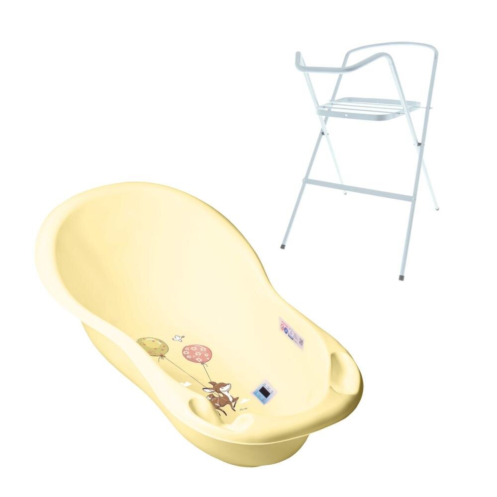 TEGA BABY Set Cadita 102 cm cu suport metalic Forest Galben