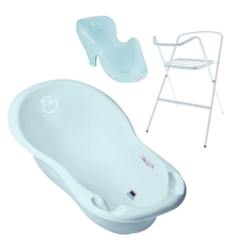 TEGA BABY Set Cadita 102 cm cu suport metalic si suport anatomic Duck Albastru