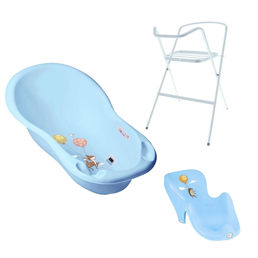 TEGA BABY Set Cadita 102cm cu suport metalic si suport anatomic Forest Albastru