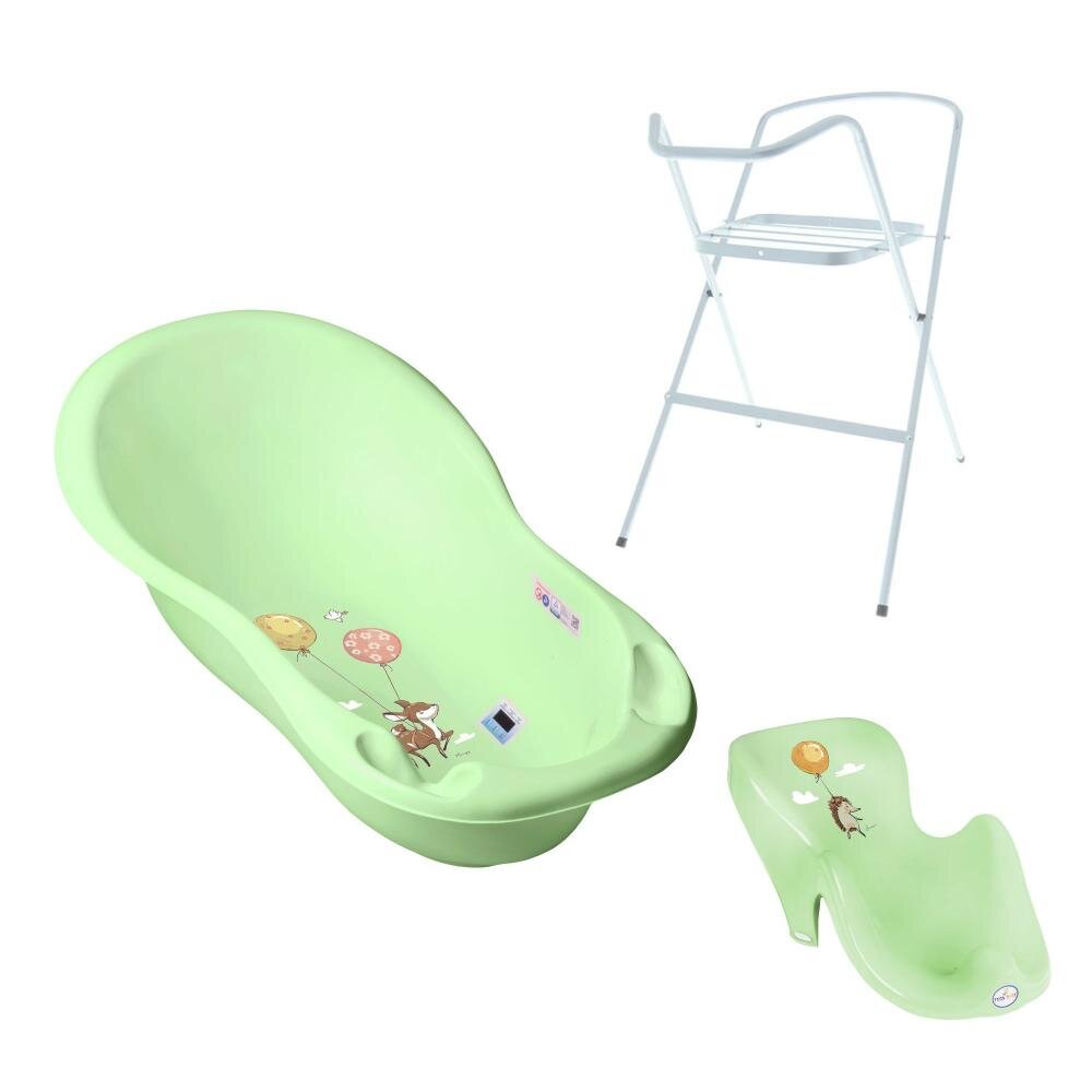 TEGA BABY Set Cadita 102cm cu suport metalic si suport anatomic Forest Verde