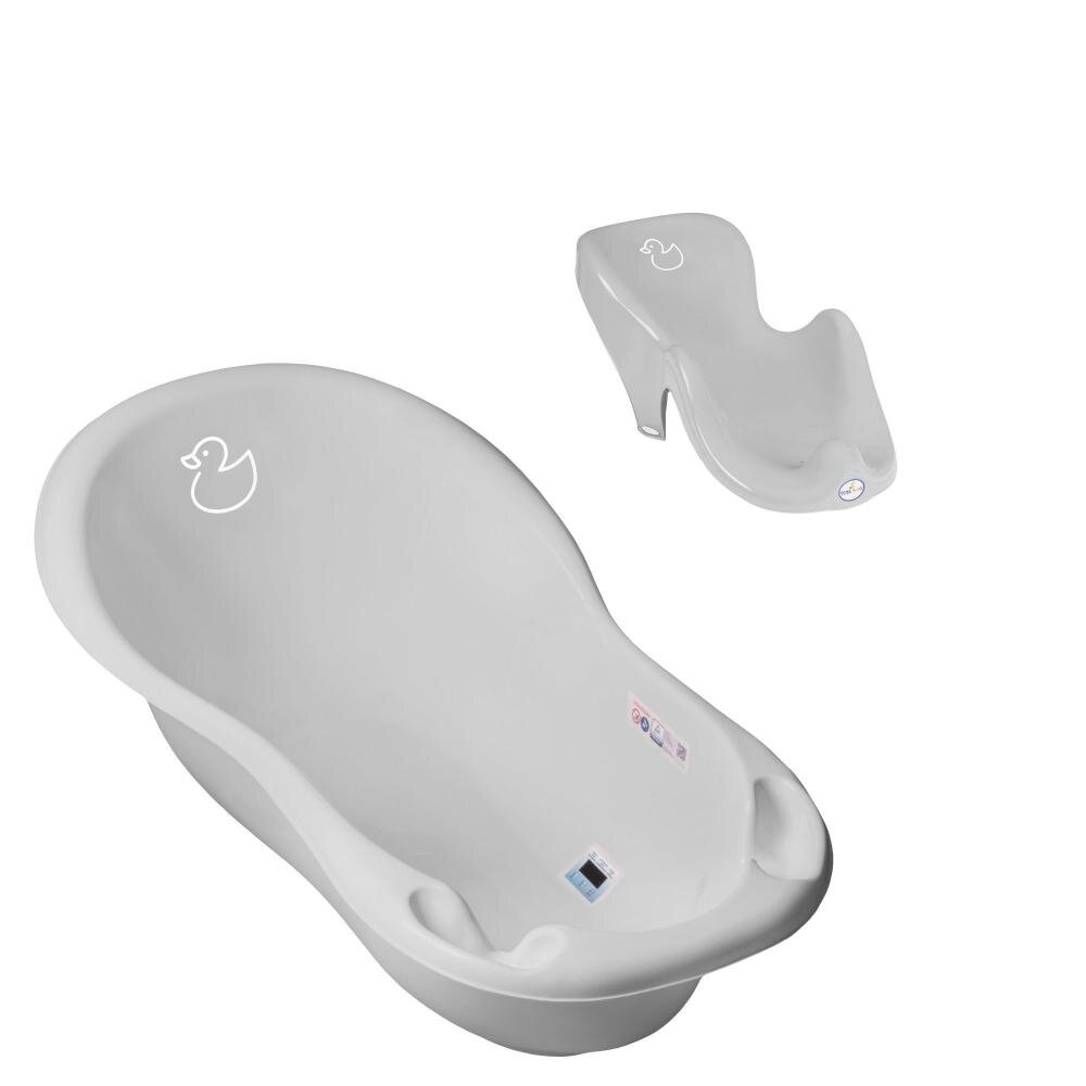 TEGA BABY Set cadita 86 cm cu senzor de temperatura si suport anatomic Duck Gri