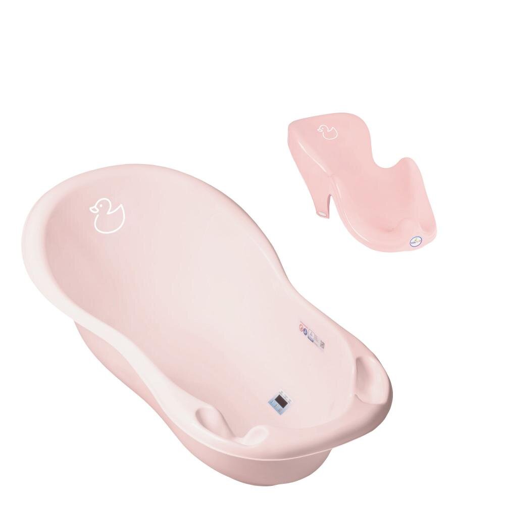 TEGA BABY Set cadita 86 cm cu senzor de temperatura si suport anatomic Duck Roz